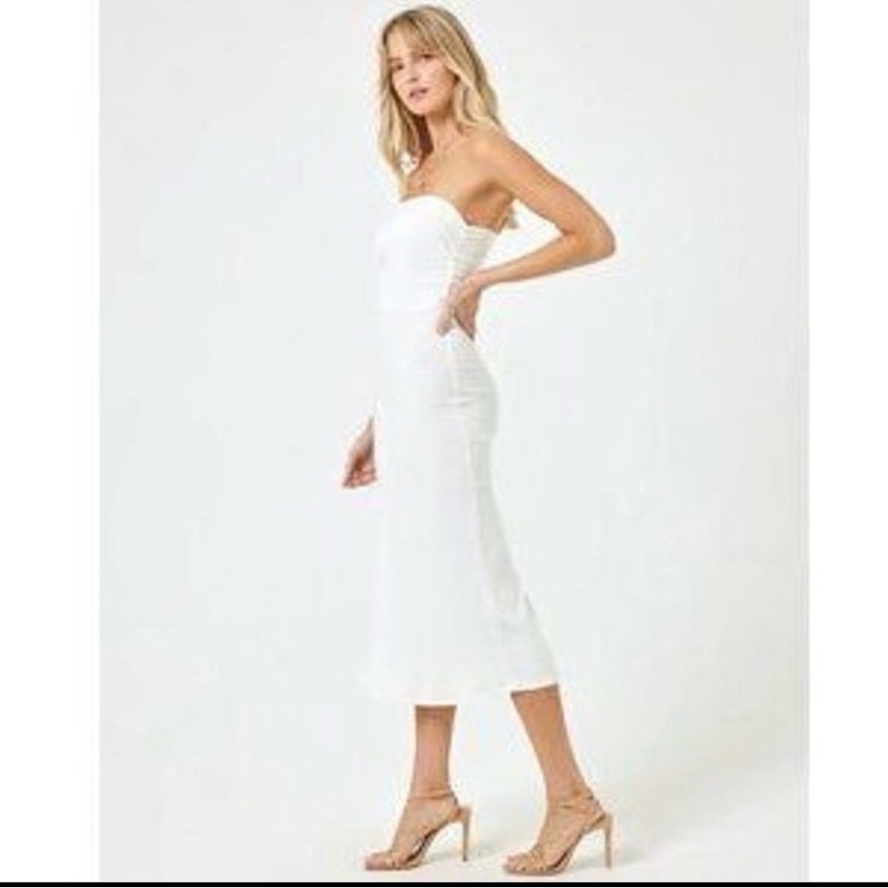 L*Space White Strapless Dress